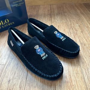 POLO Ralph Lauren Men's Polo Bear Suede Moccasin Slippers Size 10